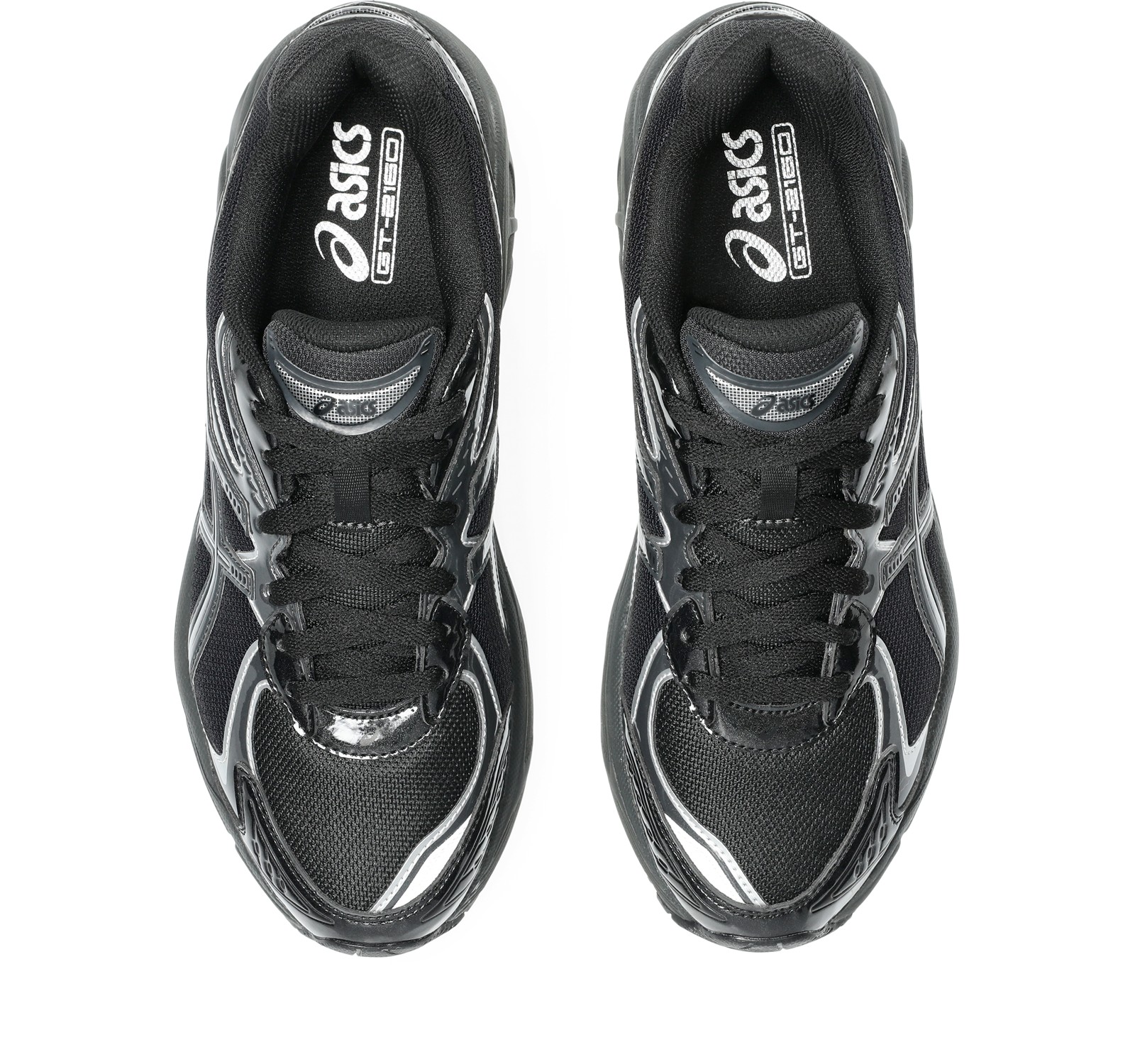 真上:黒いタン・ひも・中敷の白いロゴ。写真:ASICS公式1203A764-001商品ページ