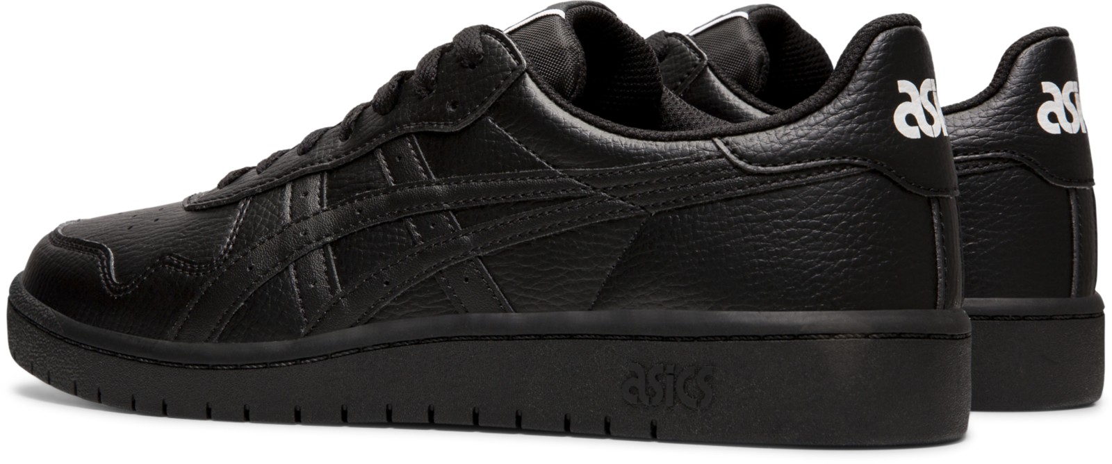 斜め後ろ：履き口と踵の白いロゴ。写真：ASICS公式1191A163-001商品ページ